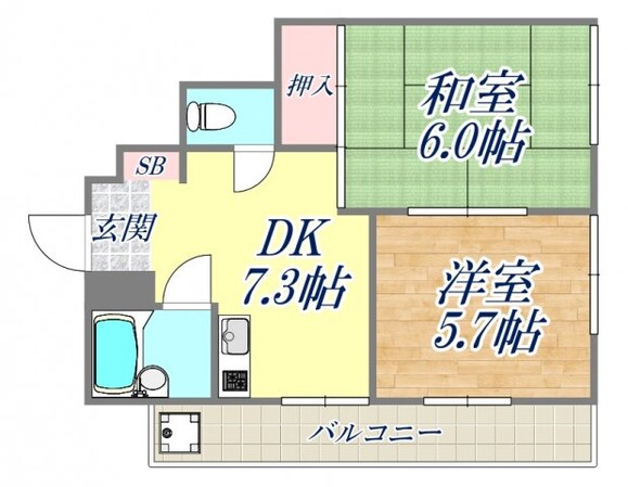 サンパレス21門戸の物件間取画像